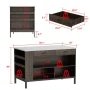 Marble Wood Grain Top 55.1 in.. W Kitchen Island D in. in.g Bar Table in. Dark Brown With Shelves, 2-Drawers - Image 3