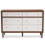 Baxton Studio Harlow Mid-century Modern Scandinavian Style White and Walnut Wood 6-drawer Storage Dresser - Image 3