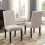 Roundhill Furniture Biony Blue Fabric Dining Chairs with Nailhead Trim, Set of 2 - Image 5