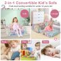 2-in-1 Flip Out Kids Sofa Chair with Detachable Flannel Fabric Cover and Glowing Patterns - Image 6