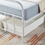 Yaheetech Classic Metal Platform Bed Frame Mattress Foundation with Victorian Style Iron-Art Headboard/Footboard/Under Bed Storage/No Box Spring Needed/Queen Size White - Image 5