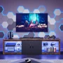 Bestier TV Stand for TVs up to 75" with Storage Cabinet, Gmaing Entertainment Center Media Console with LED Lights for Living Room, Rustic - Image 5