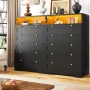 EnHomee Black 5-Drawer Dresser with LED Light, 31.7"L x 15.9"W x 48.6"H Modern Storage Furniture - Image 3