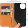 SHIELDON Case for iPhone 13 Mini 5G, Genuine Leather Wallet Folio Case Magnetic Closure RFID Blocking Card Slots Kickstand Full Protection Case Compatible with iPhone 13 Mini (5.4", 2021) - Brown - Image 5
