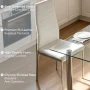 Ktaxon Glass Dining Table Set for 4, Kitchen Table Set & 4 PU Padded Chairs, Dining Room Set for Dinner, Silver & White - Image 6