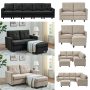 Beige Left Armchair - 1-7 Seat Modular Sectional Sofa Couch Living Room - Image 1
