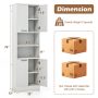 Oak 75 Inch Kitchen Pantry Cabinet Tall Cupboard with Doors and Shelves - Image 4