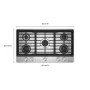 KitchenAid - 36 in. Gas Cooktop with 5 Versatile Burners - Stainless Steel - Image 4