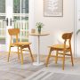 Set of 2 Modern Dining Chairs with Curved Backrest and Seat - Image 2