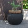 AQUILLA Rustic Concrete Side Table, 17 Inch Jar Small End Table, Round Accent Side Table for Living Room - Image 5