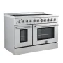 Forno Appliances - 50 in. Wide 7 Elements Paolo 6.7 Cu. Ft. Freestanding Electric True Convection Range - Stainless Steel - Image 4