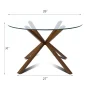 Jozwiak Round Glass Top Metal Base Dining Table - Image 3