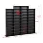 Black 4-Column Tall Cabinet, Storage Cabinet, CD Storage Cabinet, DVD Storage Cabinet with 14-Adjustable Shelves - Image 6