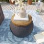 AQUILLA Rustic Concrete Side Table, 17 Inch Jar Small End Table, Round Accent Side Table for Living Room - Image 3