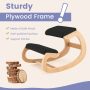 Wooden Rocking Chair with Comfortable Padded Seat Cushion and Knee Support - Black - Image 5