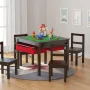 UTEX Child's Wooden Chair Pair for Play or Activity, Set of 2, Espresso - Image 4