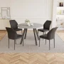 Siefert 35.4'' Round Dining Table Set, Kitchen Dining Table and 4 Dining Chairs - White - Image 3