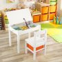 White Wood Activity Kids Table and Chair Set with Storage Space - Image 3