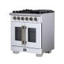 Forno Appliances - 30 in. Wide 5 Burner Capriasca 4.32 Cu. Ft. Freestanding Gas Convection Range with French Doors - White - Image 2