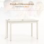 48-Inch Cream White Wooden Dining Table for 4 People Rectangular Kitchen Table with Rubber Wood Legs - Image 3