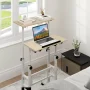 Costway Height Adjustable Mobile Standing Desk with Tiltable Desktop & 2 Hanging Hooks - Image 4