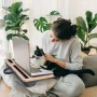 Coliware Lap Desk, 21.6 inch Laptop Desk with Dual Cushion Device Ledge Mouse Pad Phone - Wood Grain - Image 6
