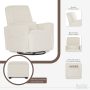 Evolur Holland Upholstered Swivel Glider | Rocker I Included Lumbar Pillow I Modern Design, Thunder - Image 5