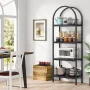 Tribesigns 70.8" Industrial Wood Bookcase, 4-Shelf Open Bookshelf Storage Shelves, Set of 2, Black - Image 2