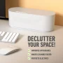 D-Line Cable Management Box, Hide Power Strips & Cords - Small, White - Image 2