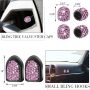 Tallew 20 Pieces Car Accessories Set for Women, Bling Car Phone Holder Mount, Dual USB Car Charger, Car Coasters, Glasses Holders (Purple) - Image 1