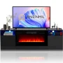 Easoger 70” Fireplace TV Stand for TVs up to 80", TV Stand with 36'' Electric Fireplace, LED Lights Entertainment Center, TV Console, Black - Image 6