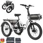 ABORON 20" Fat Tire Electric Trike 750W 48V Motorized Folding Commute E-Bike for Adult, Foldable 3 Wheel Electric Bicycle Trike for Senior Women with Front & Rear Basket - Image 1
