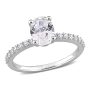 Everly Women's 2-3/5 CT TGW Created White Sapphire Engagement Ring in 10K White Gold, Oval Cut, Size 5 - Image 1