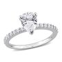 Everly Women's 2-3/5 CT TGW Created White Sapphire Engagement Ring in 10K White Gold, Pear Cut, Size 5.5 - Image 1