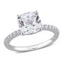 Everly Women's 2-3/5 CT TGW Created White Sapphire Engagement Ring in 10K White Gold, Cushion Cut, Size 9.5 - Image 1