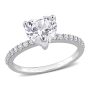 Everly Women's 2-3/5 CT TGW Created White Sapphire Engagement Ring in 10K White Gold, Heart-Cut, Size 8.5 - Image 1