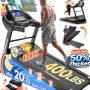 12MPH Folding Treadmill with 20% Auto Incline, 300-400 LB Capacity, Treadmills for Home Running Walking, 5.1HP Brushless Motor, Foldable Electric Treadmill Running Machine with APP & Bluetooth - Image 1