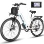 Gocio UL2849 Certified 26" Electric Bike for Adults, White, 750W Peak Motor, 48V 7.8Ah Battery, 19.8 mph 7-Speed Commuter Ebike with Disc Brakes - Image 1