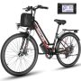 Gocio UL2849 Certified 26" Electric Bike for Adults, Red, 750W Peak Motor, 48V 7.8Ah Battery, 19.8 mph 7-Speed Commuter Ebike with Disc Brakes - Image 1