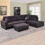 Hommoo Sectional Sofa Free Combination Sectional Couch, L Shaped Sectional Sofa, Modern Sofa Set for Living Room, darkbrown(Without Ottoman) - Image 1