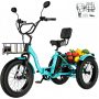 MOONCOOL All-Terrain Folding Electric Tricycle for Adults, 1100w Motor 48V 14.5Ah Battery,7-Speed 20" x 4.0" Fat Tire 3 Wheel Electric Bike , 25-60 miles - Image 1