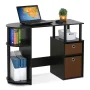 15111 Jaya Simplistic Computer Study Desk With Bin Drawers, Espresso - Image 3