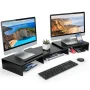 Dual Monitor Stand Riser with Adjustable Length & Angle, Multifunctional Double Monitor Riser with 2 Slot for PC, Computer - Image 4