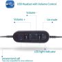 USB PC Headset for Zoom Conferencing, PC Video Call Headset with Mute Button, Teams Meeting Headset with Noise Cancelling Microphone & Volume Control, Online Teaching & Virtual Class Headset for Kids - Image 2
