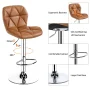 Alden Design Adjustable Counter-Height Faux Leather Modern Bar stools, Set of 2, White - Image 6