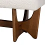 Baxton Studio Theo Japandi Cream Boucle Fabric and Walnut Brown Finished Wood Bench - Image 5