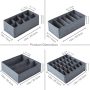 Qozary 4 Pack Foldable Drawer Organizers, Sock and Underwear Drawer Organizer Clothes, Desk Closet Fabric Organizer and Storage Drawer Dividers for Dresser Panties Underwear Bra Socks - Image 1