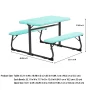 Your Zone Folding Kid's Picnic Activity Table for Ages 3-8, Teal - Image 2
