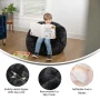 Emma + Oliver Small Black Furry Refillable Bean Bag Chair for Kids and Teens - Image 5