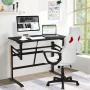 Costway Pneumatic Height Adjustable Standing Desk Sit to Stand Computer Desk Workstaion - Image 2